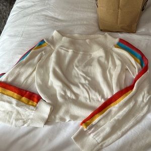 Off the shoulder long sleeve crop top